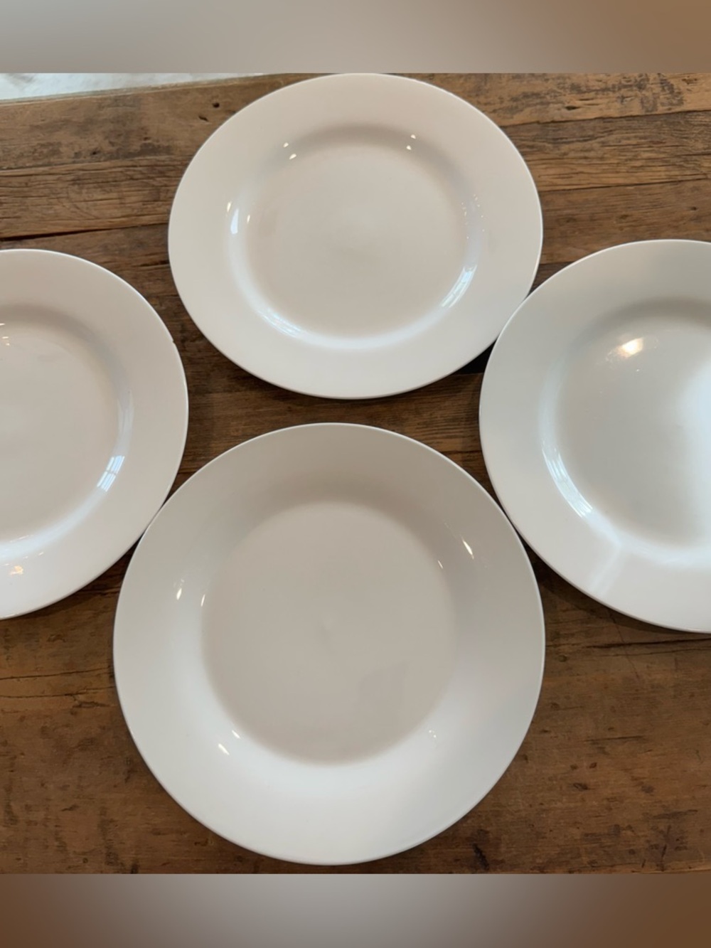 Set of 4 Porcelain Cynthia Rowley White Dinner Plates